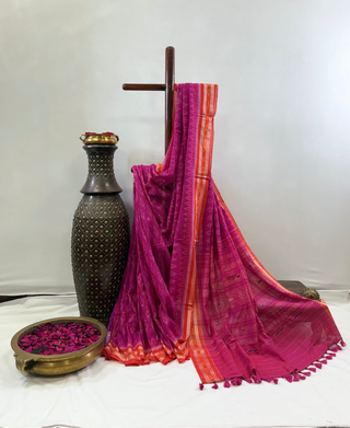 Sambalpuri Ikat Saree (Pink)