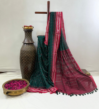 Sambalpuri Ikat Saree (Green)