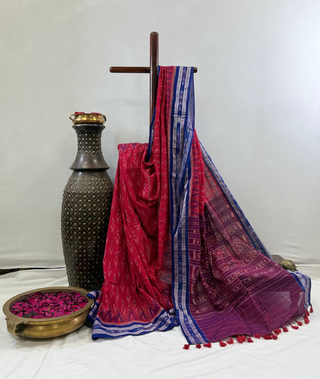 Sambalpuri Ikat Saree (Red)