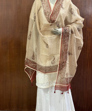 Bagru Block Print Kota Doria Dupatta