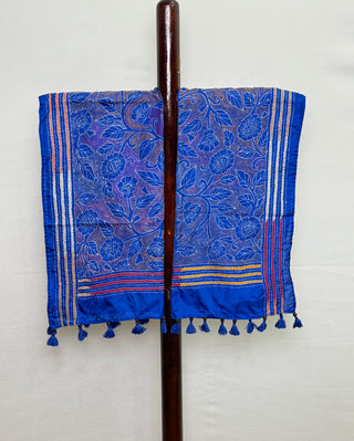 Kantha Hand Embroidered Art Silk (Blue)