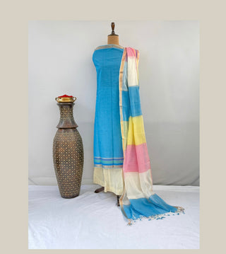 2 PC Mangalagiri Cotton Suit Material (No Bottom)