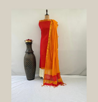 2 PC Mangalagiri Cotton Suit Material (No Bottom)
